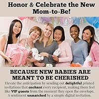 Vista 7 de Amanda Creation Lindo globo de oso de peluche, invitaciones para baby shower, 20 tarjetas de relleno de 5 x 7 pulgadas con veinte sobres blancos