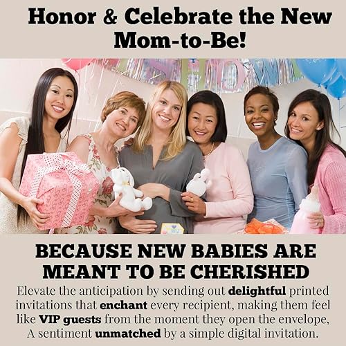 Miniatura 7 de Amanda Creation Lindo globo de oso de peluche, invitaciones para baby shower, 20 tarjetas de relleno de 5 x 7 pulgadas con veinte sobres blancos