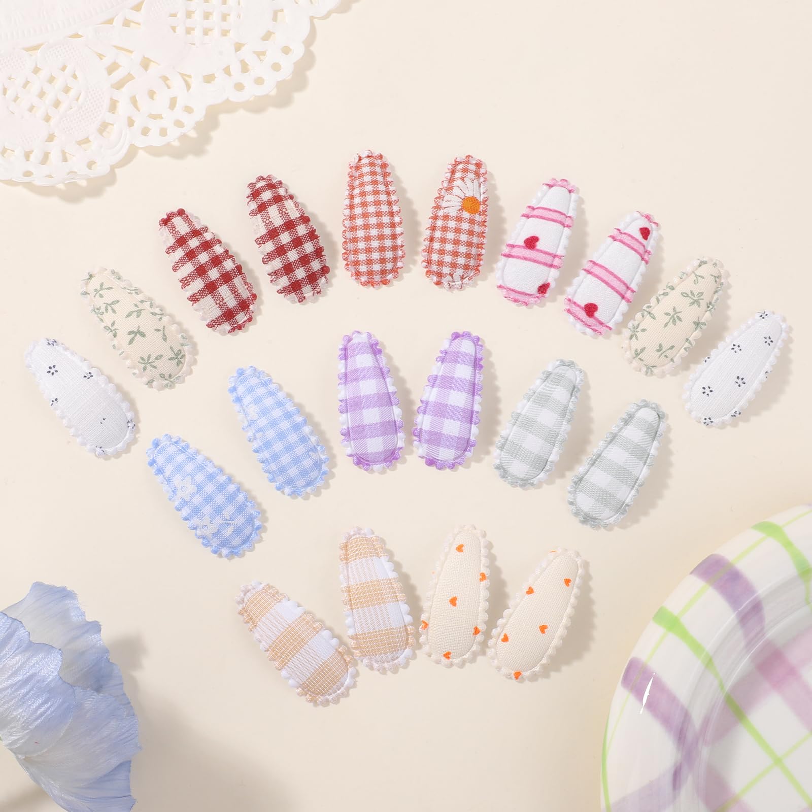 20 PCS barrettes à cheveux et pinces à cheveux pour bébé fille à imprimé floral de 1,5 pouces - Barrettes antidérapantes et accessoires de cheveux pour bébé - Cheveux fins