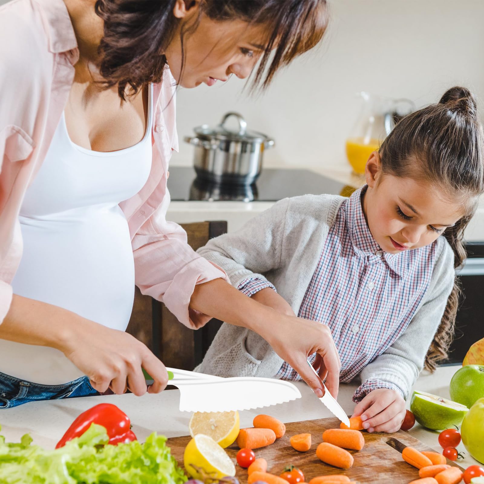 TDDL Lot De 14 Couteaux De Cuisine Pour Enfants Couteaux D