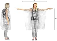 Vista 3 de Lingito Clear Emergency Rain Ponchos Adults, Thicker, 100% Waterproof Emergency Camping Rain Poncho, Amusement Parks, Hikes