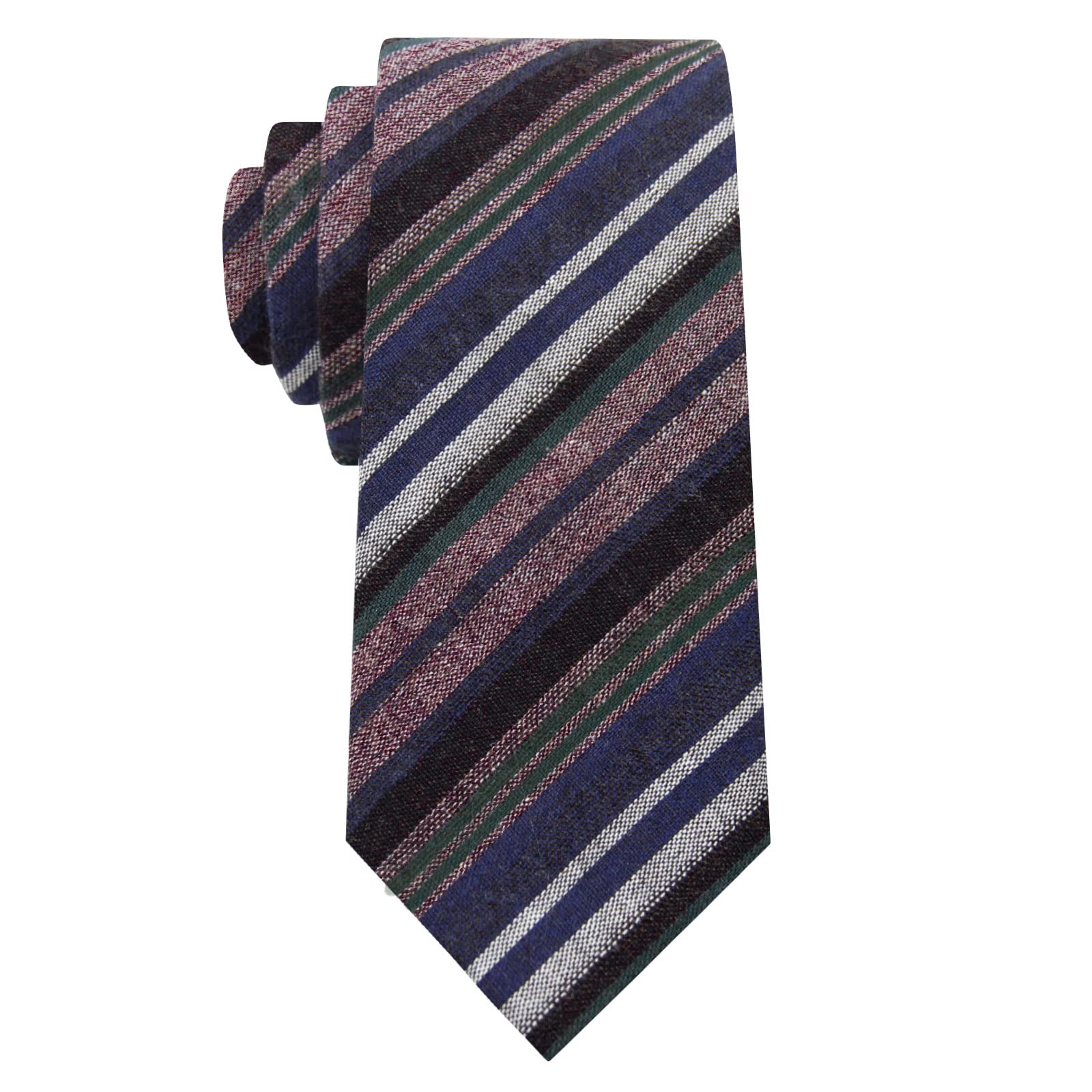 Mantieqingway Mens Skinny Ties,2.56" Cotton Neckties Striped Plaid Ties for Groom Groomsmen Wedding Party Christmas