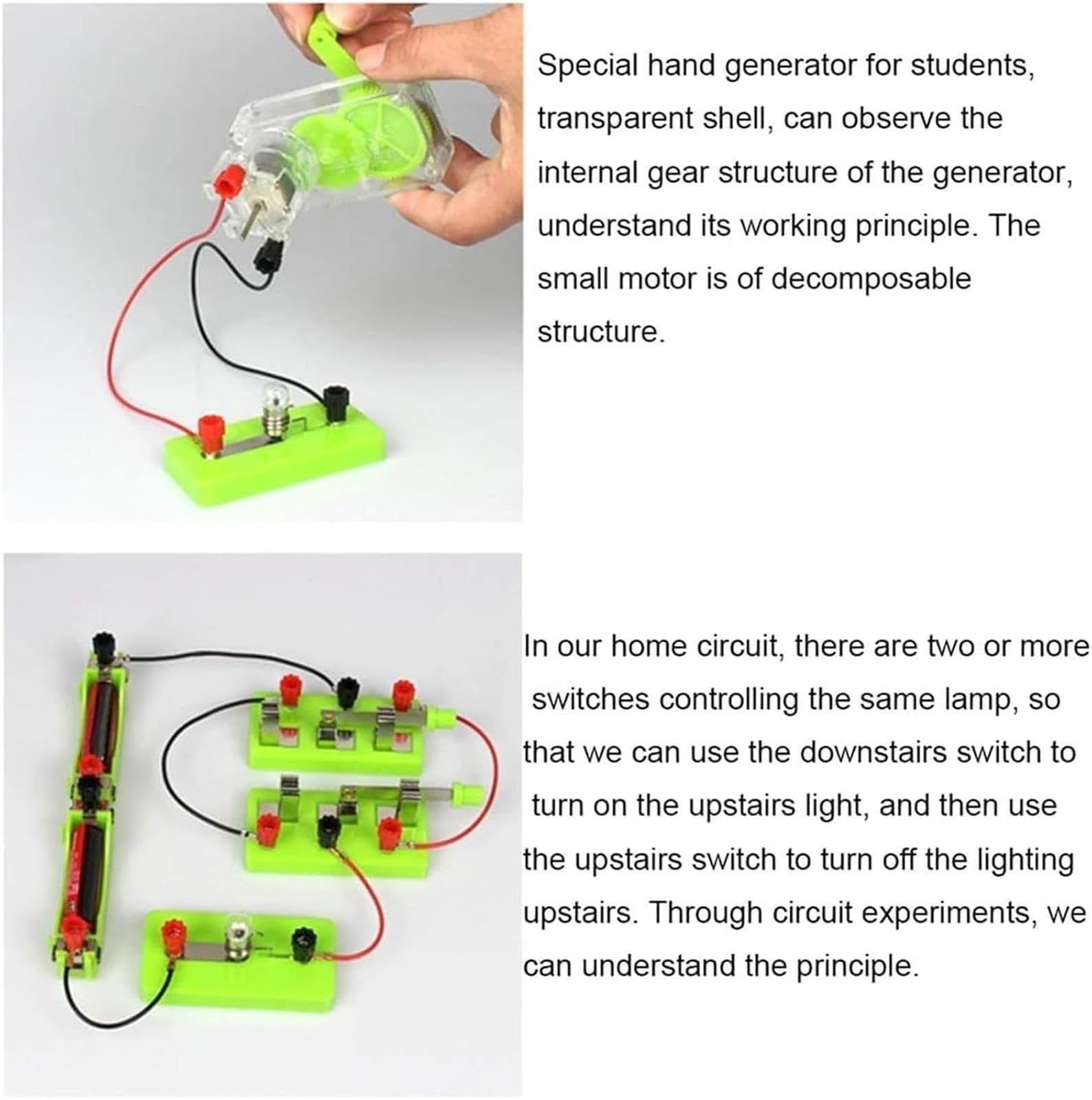 ABS DIY Grundlegende Closed Circuit Experiment Lagerung Box 1,5 V Batterie Halter Glühbirne Schalter Draht Physikalische Elektrizität Labor Exploration ausrüstung