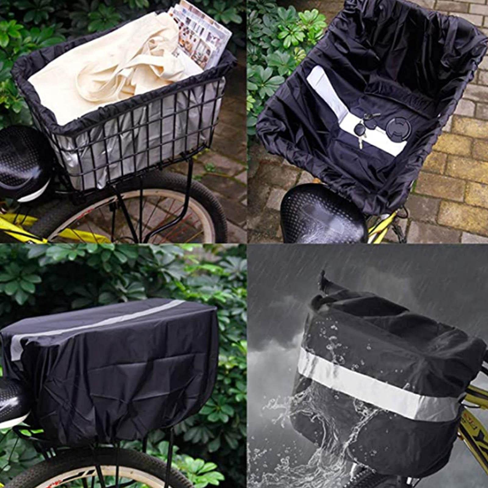 Longlasting Bicycle Bike Detachable Cycle Basket Bike Basket Liner Rainproof Basket Cover Fits Most Bike Baskets Waterproof Cover Muti-Purpose Fits Most Bike