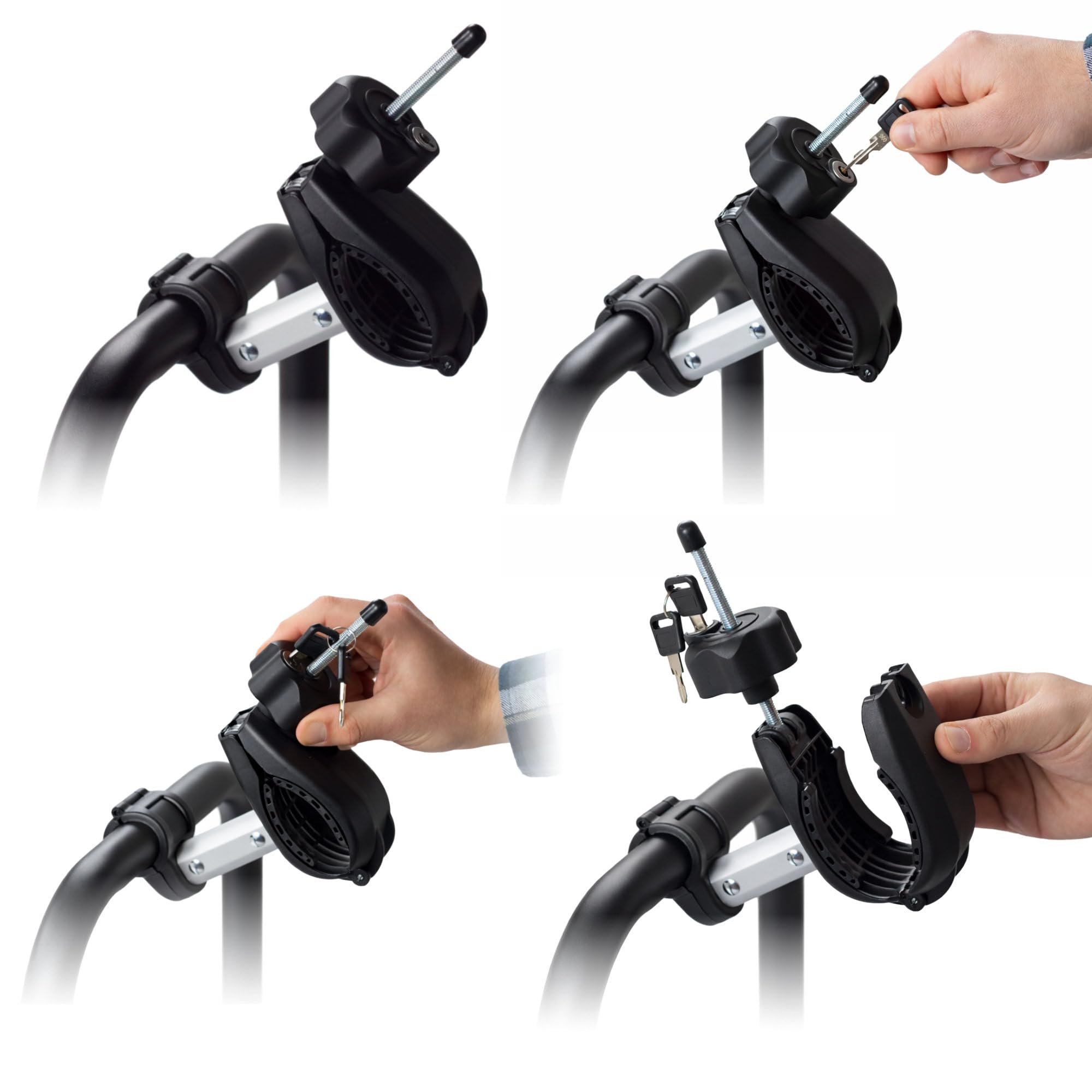 RIDIGO Giro Bike 4 Porte-vélos en Aluminium et Acier, Argenté, Porte-Bagages arrière pour 4 vélos, avec Dispositif antivol, Grande stabilité et Transport en Toute sécurité
