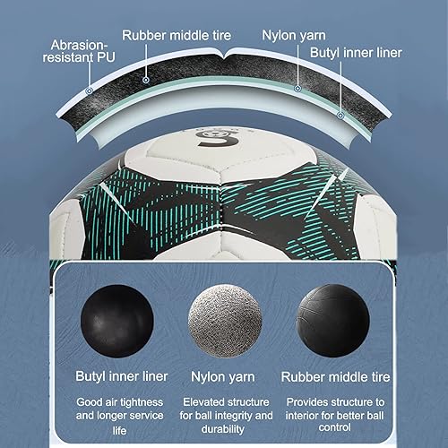 Miniatura 2 de KOKMAT Soccer Ball Holographic Size 5, Reflective Football, Glow in The Dark Glow Ball Soccer Ball Gifts, Reflective Composite Leather Soccer Ball