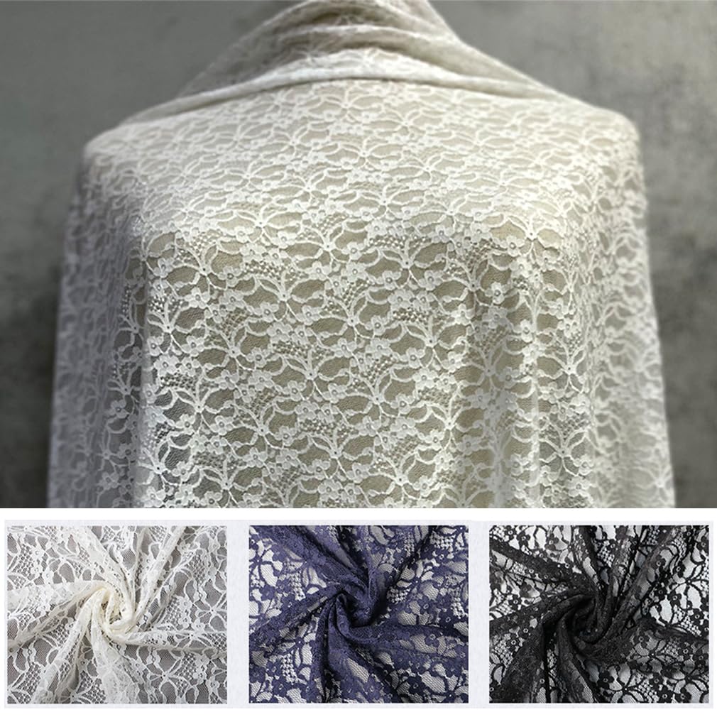 Materiał koronkowy o szerokości 150 cm, towar sprzedawany na metry, kwiaty, koronka, tiul, materiał do szycia, haftowana koronka, DIY, rzemiosło, odzież, impreza, dekoracja, kolor biały