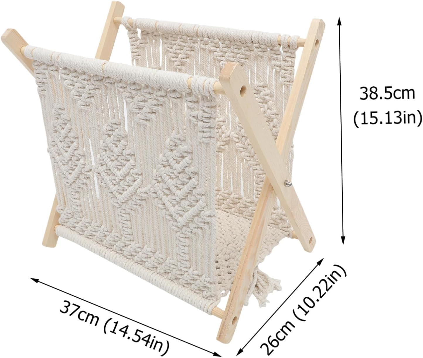 1Pc Rope Woven Storage Rack Rustic Magazine Holder for Desktop Organization Versatile Newspaper Stand for Home and Office for Books and More