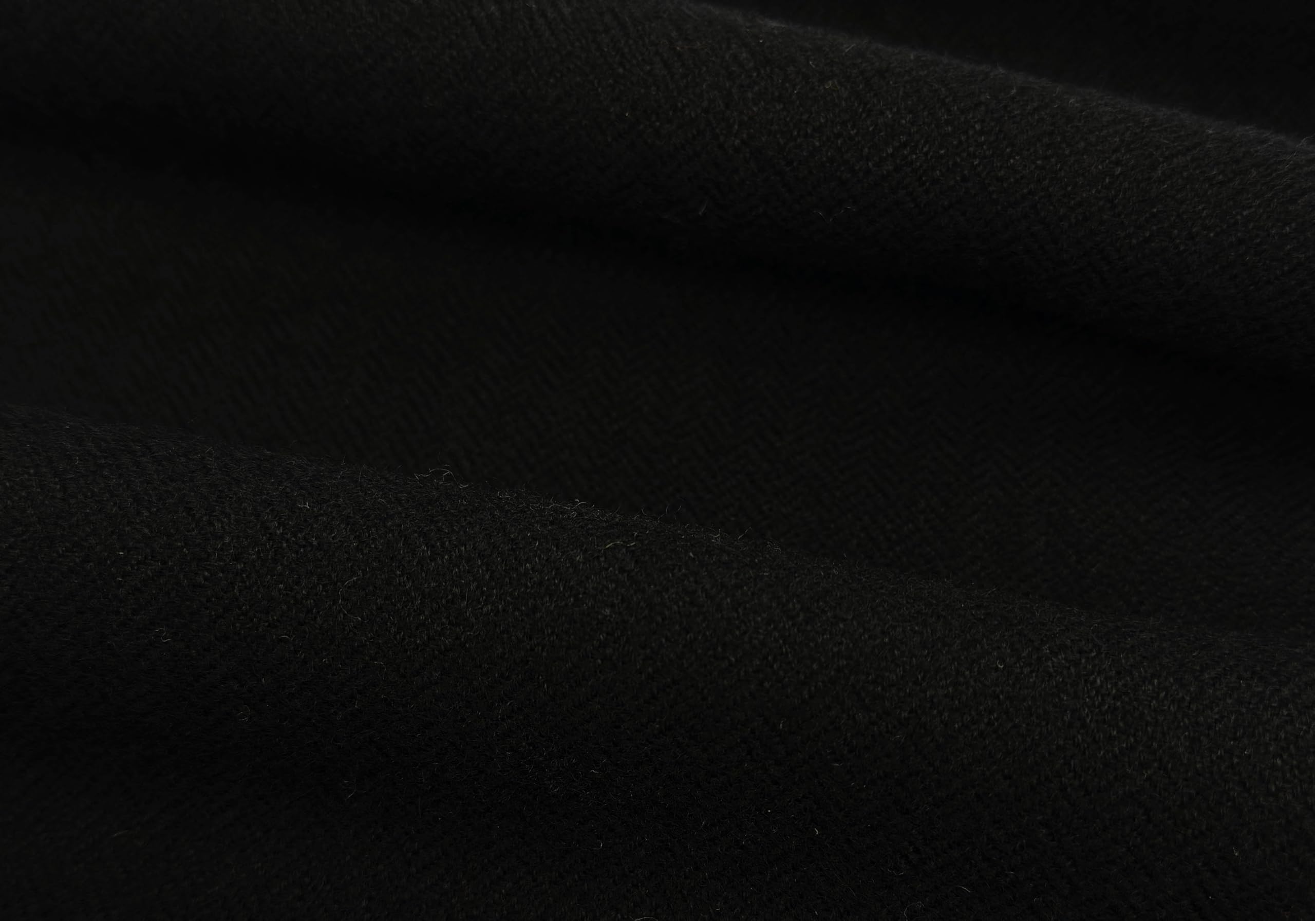 Sciarpa di lana da uomo, tinta unita, a spina di pesce, colore nero, 100% lana (merino), Nero , 50 x 200 cm ( B x L )