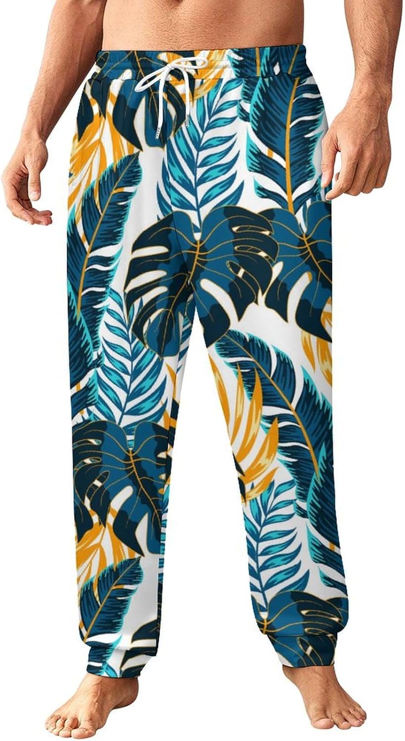 Tropical Plants Men's Women's Long Sweatpants High Waist Pocket Waist Sweatpants Sports Fitness Loose Casual Pants
