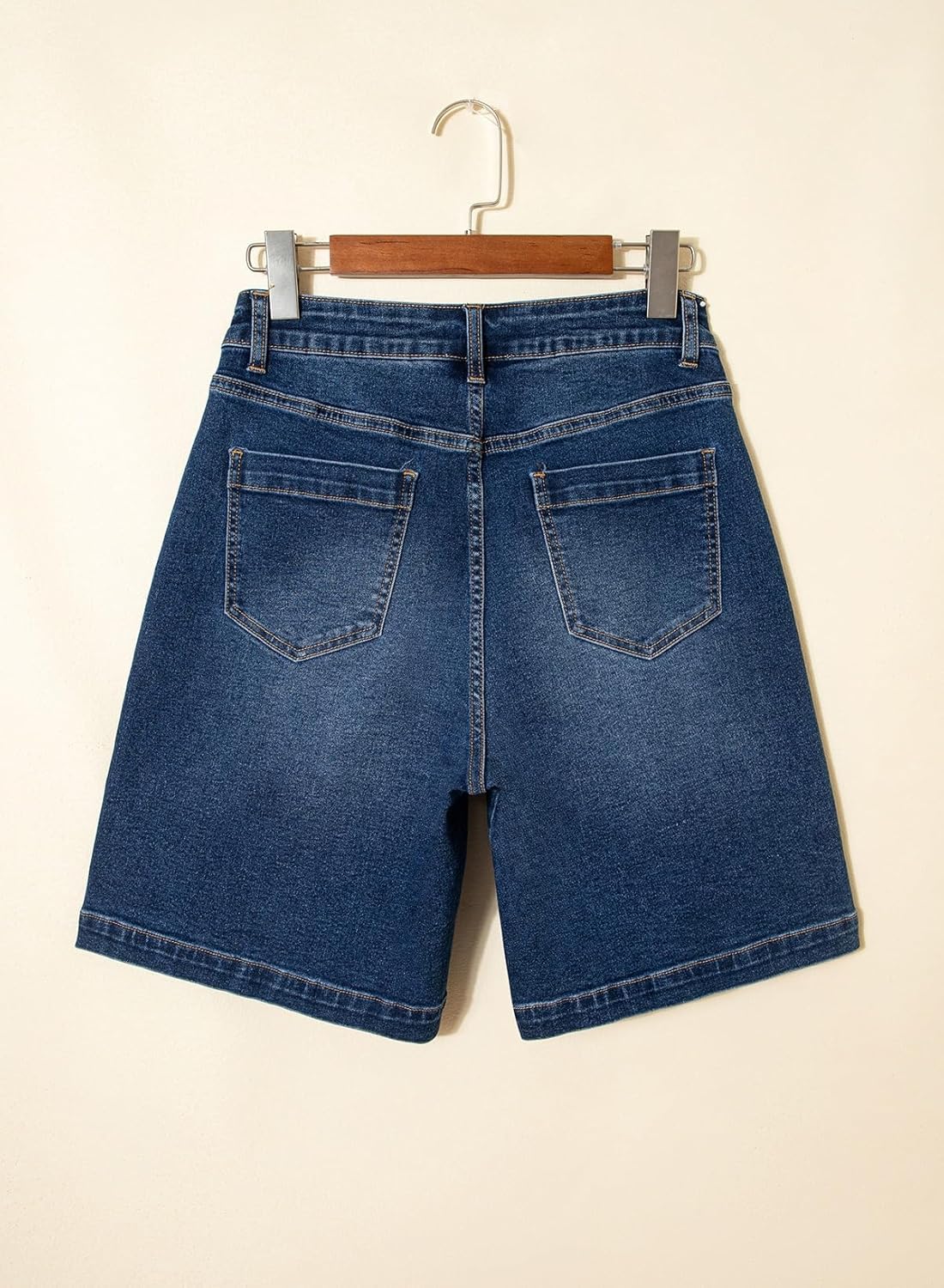 Sidefeel Womens Jean Shorts High Waisted Stretchy Wide Leg Bermuda Denim Shorts Casual Loose Fit Summer Jorts with Pockets - Image 4