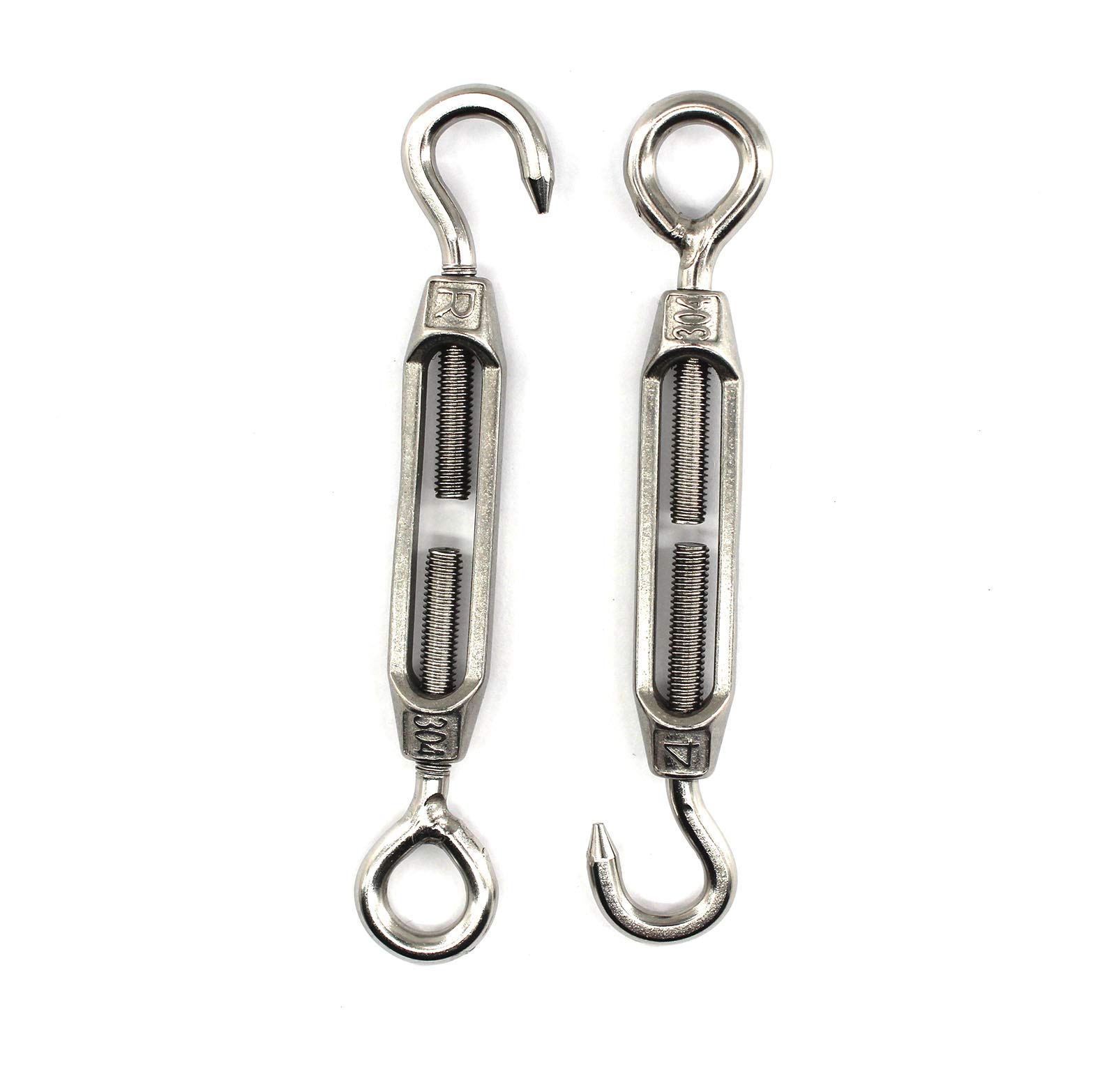 Spannschloss Drahtspanner Faspiroty M12 2er Pack 304 Edelstahl verstellbar Haken & Ösen Set Heavy Duty