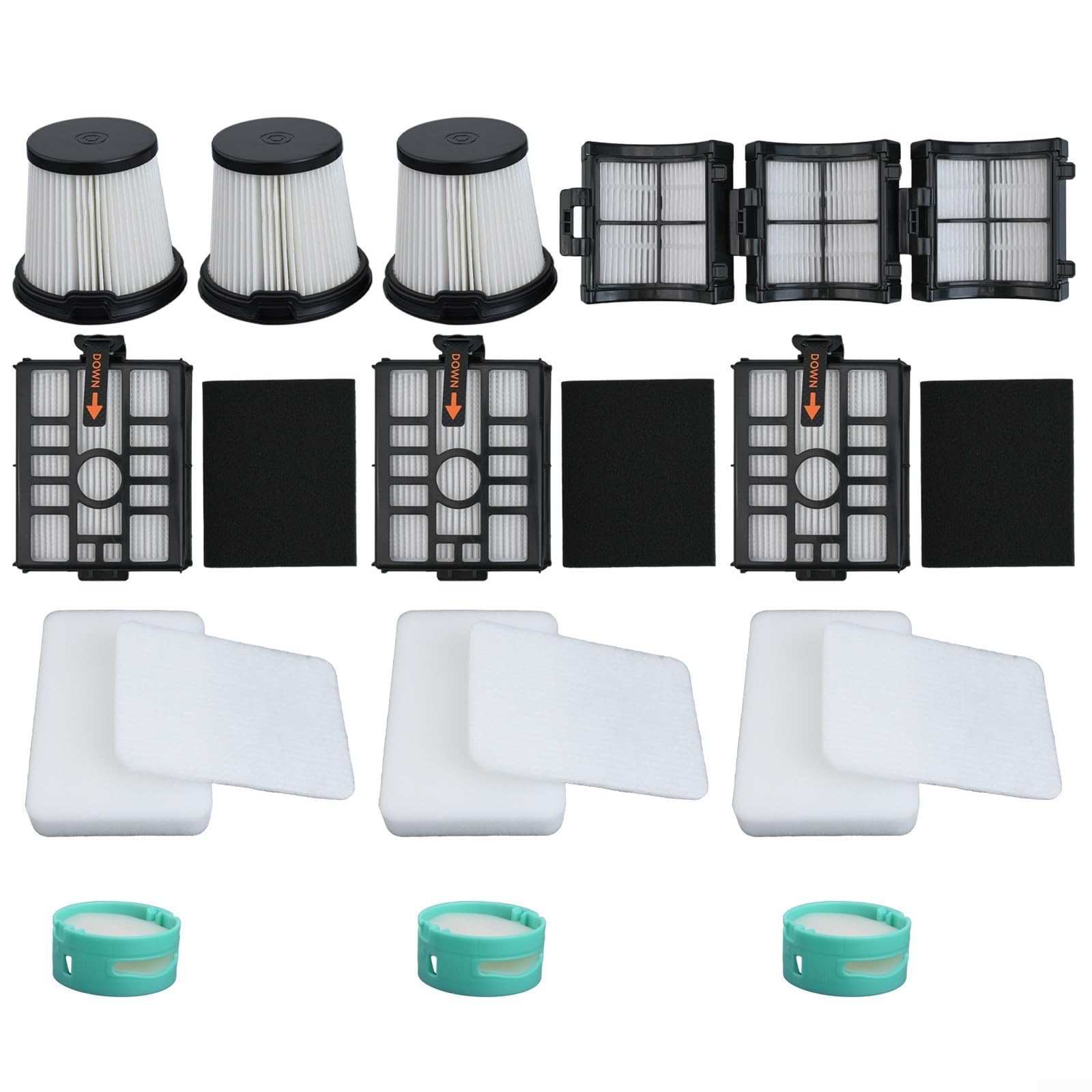 Kit de filtro de aspiradora de repuesto para Shark IW3511, para aspiradora Detect Pro, filtro HEPA lavable y reutilizable
