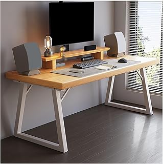 Trapezoidal Office Table with White Finish - 120 x 60 x 75 cm, Sturdy Design for Versatile Use at Home and Office, Evenly Stressed Table Legs, Modern and Stylish A