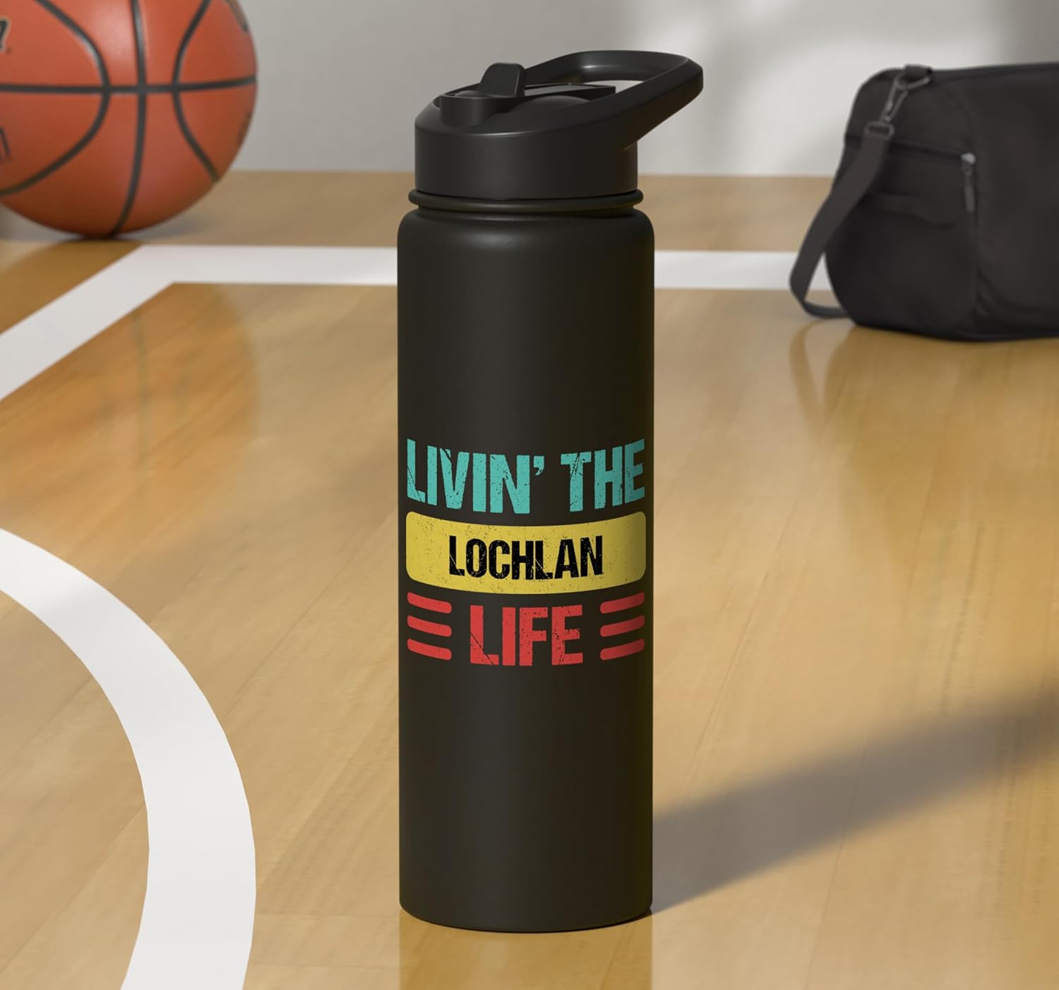 Lochlan Name Stainless Steel Insulated Water Bottle