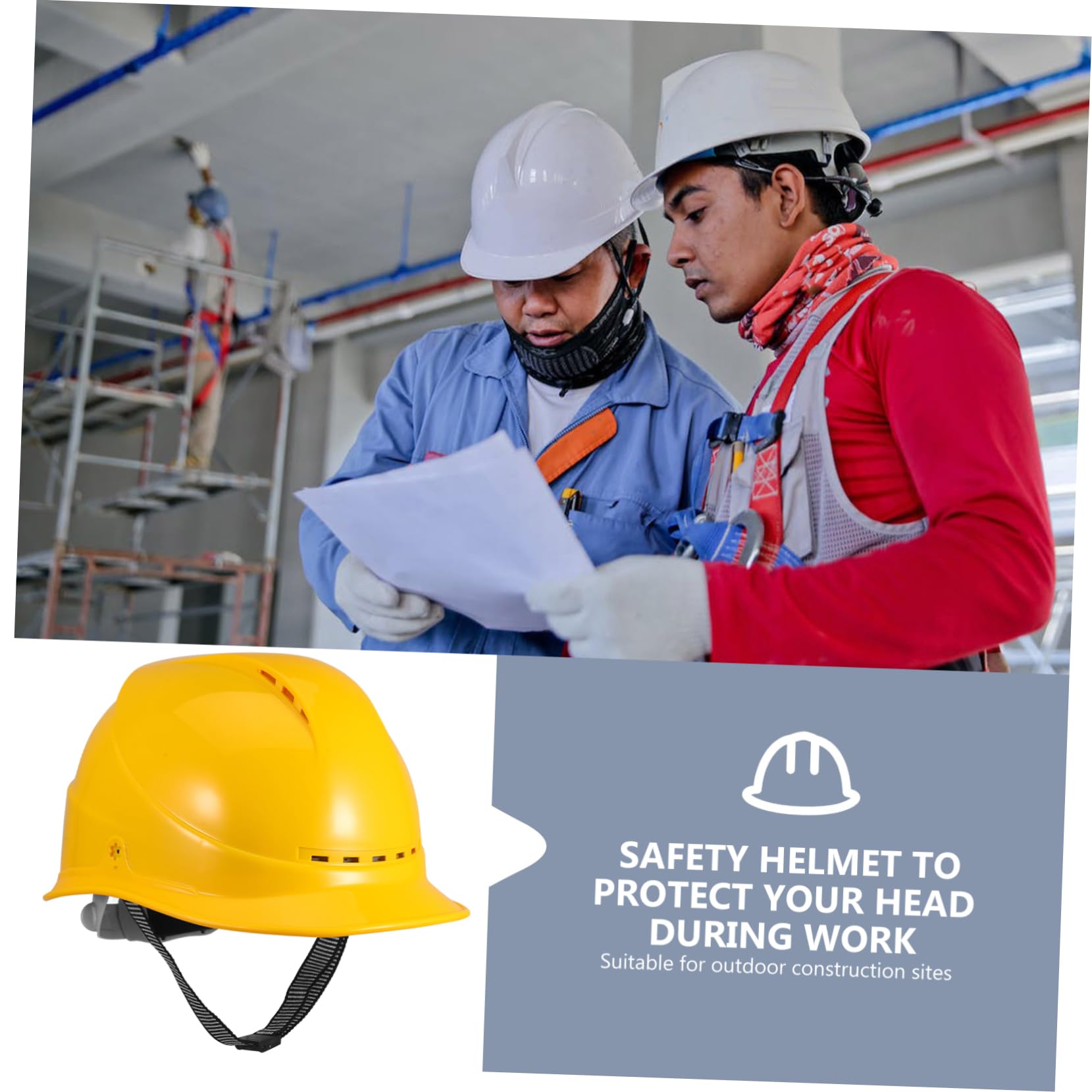 jojofuny Casco Casco De Seguridad Gorra Sombreros Equipo De Protección contra Caídas Accesorios De Construcción Sombrero De Seguridad Sombrero De Trabajador De La Construcción Sombrero De