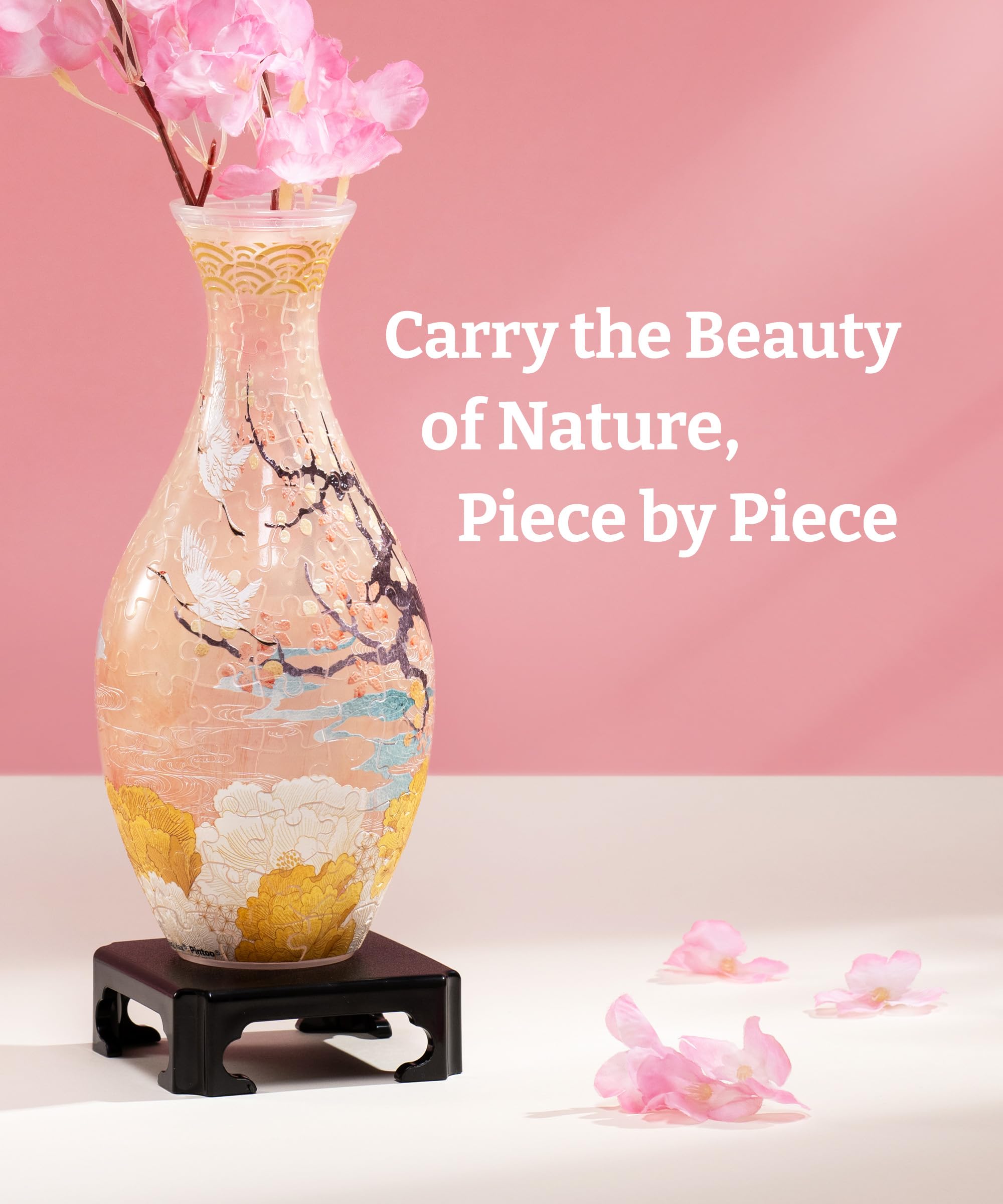 PieceRelax 3D Puzzle Vase for Adults, Spring Symphony, 160 Pieces, DIY Unique Flower Vase - Image 2