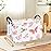 LANGYASHAN Rectangular Storage Bin Collapse Canvas Fabric Cartoon Storage Basket with Handles for Organizing Home Kitchen Boys and Girls Toys Office Closet Shelf Baskets (Rec Pink Butterfly)