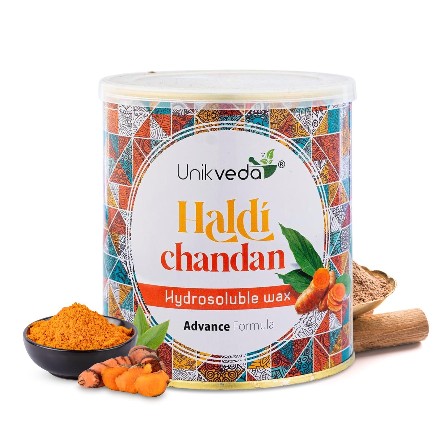 UNIKVEDA Haldi Chandan Hydrosoluble Wax Best for Dry and Sensitive Skin, Remove Tanning of Skin 800gm