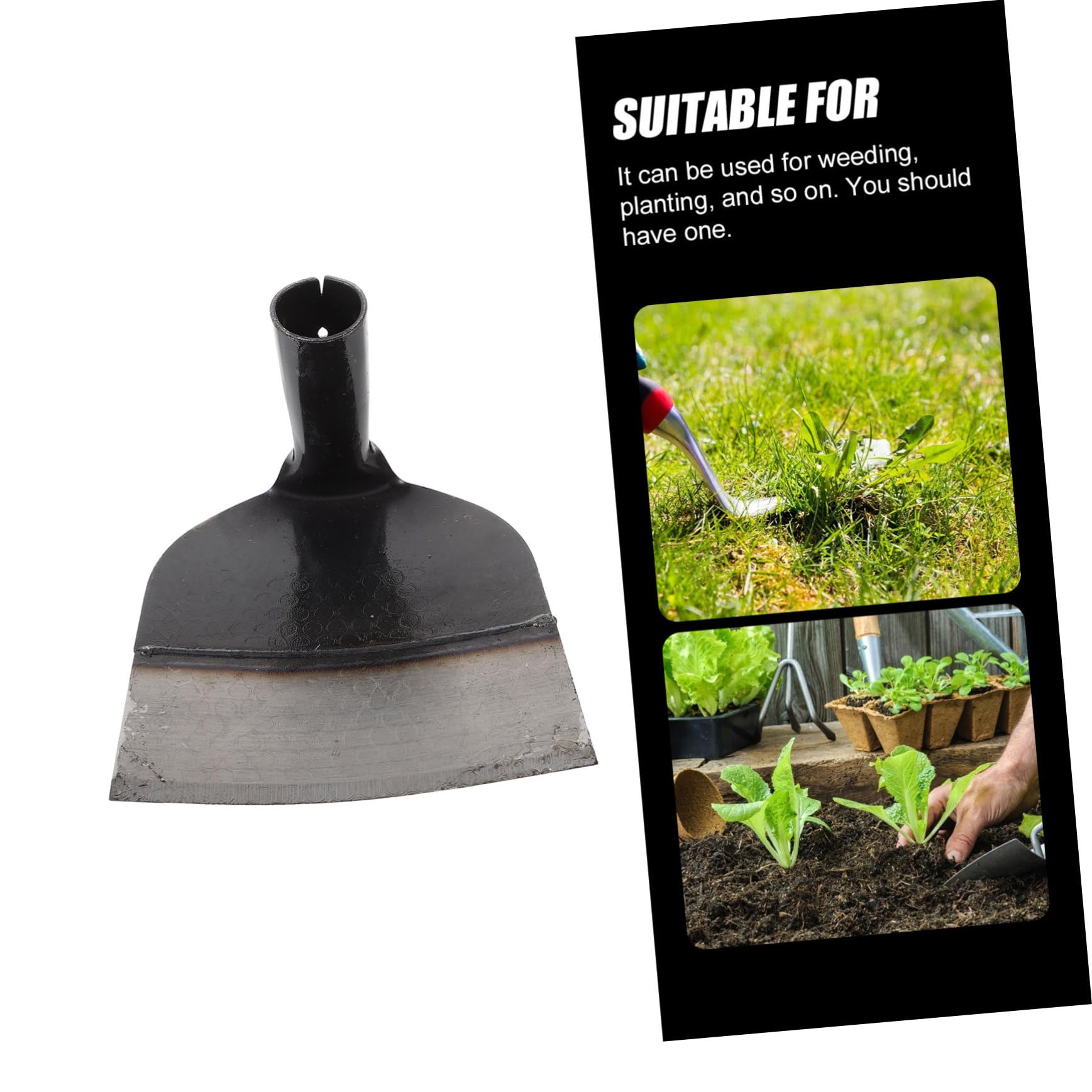 Azada de Acero Inoxidable Resistente Deformación para Jardín | Aflojar Suelo y Abrir Surcos, Uso Agrícola y Exterior, Herramienta de Jardinería para Aficionados