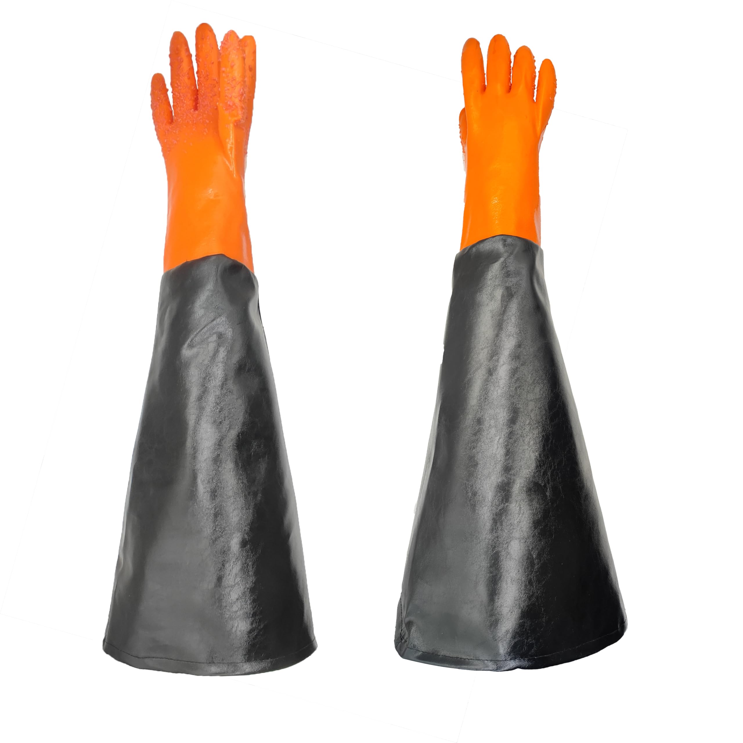 25.5" Rubber Sandblasting Gloves Sand Blaster Gloves for Sandblaster Blast Abrasive Cabinet