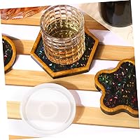 Vista 4 de EXCEART 6pcs Coaster Mold Round Coaster Molds Epoxy Casting Cup Mat Coaster Molds for Epoxy Resin Molde De para Resina Coaster Making Mold White