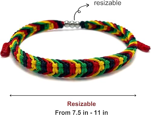 Miniatura 6 de LAMIBEE Pulsera tibetana con diseño de bandera de país, amuleto y estilo bohemio para mujeres, hombres, pulseras de hilo de cuerda