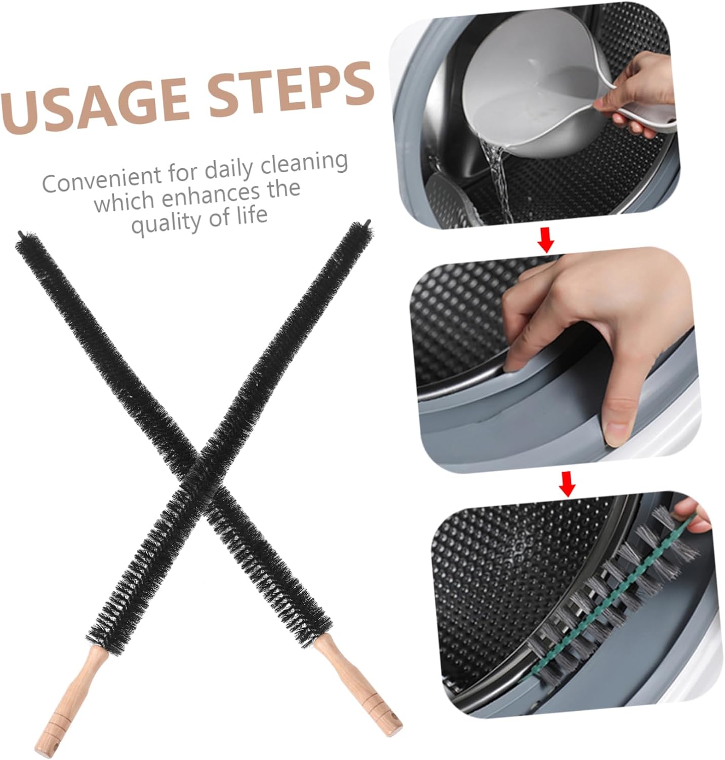 VICASKY Washing Machine Cleaning Brush Long Handle Multi Purpose Washer Brush for Home Use Durable and Flexible Design for Easy Maneuverability and Deep Cleaning Hard to Reach Areas