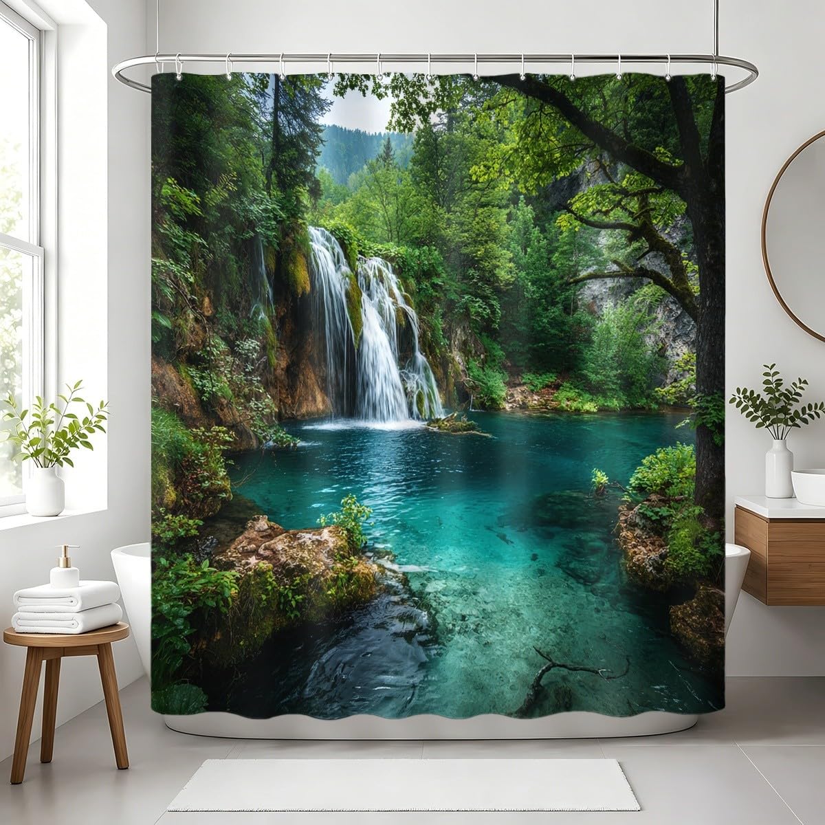 Generico Verde Tenda Doccia 240x200 cm Asciugatura Rapida, Facile da Pulire