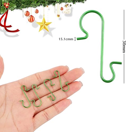 Miniatura 32 de 240 ganchos de alambre de metal para adornos de Navidad, ganchos en forma de S con caja de almacenamiento para ganchos de adornos para árbol de plata