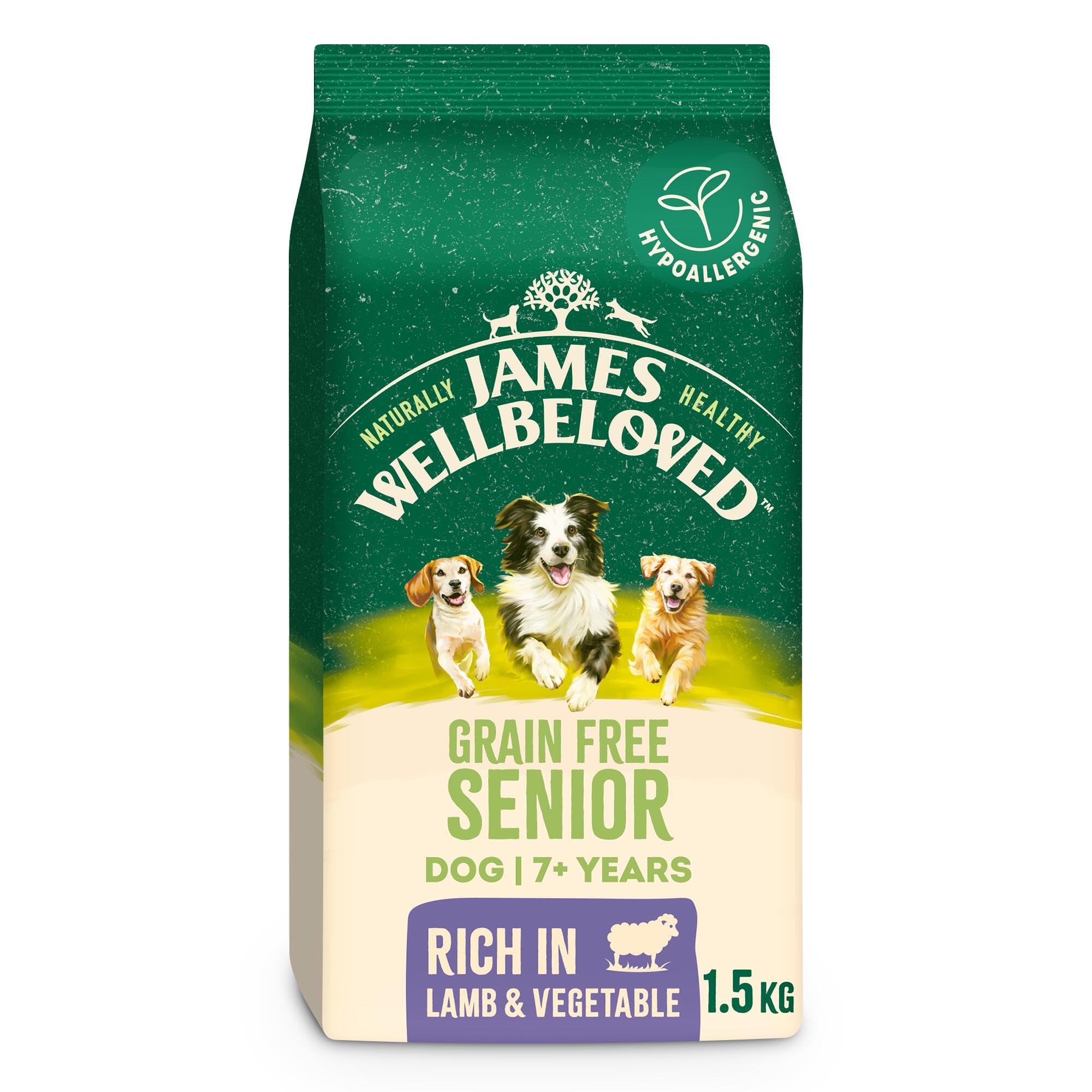James Wellbeloved Grain Free Senior Lamb & Vegetables Dry Dog Food - 1.5kg