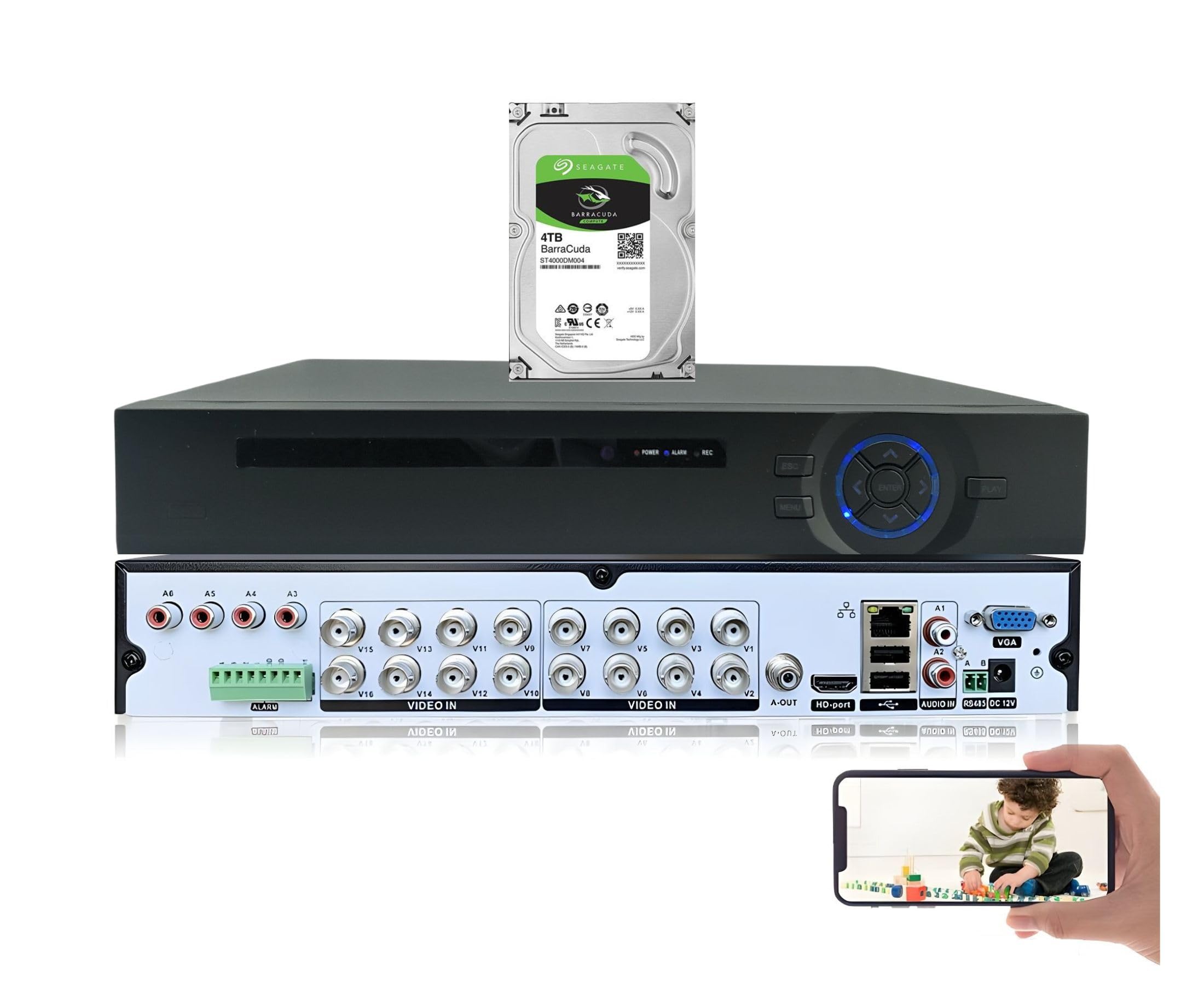 Amazon.com : Evertech 16 Channel 4TB Hard Drive Memory H.265 5MP