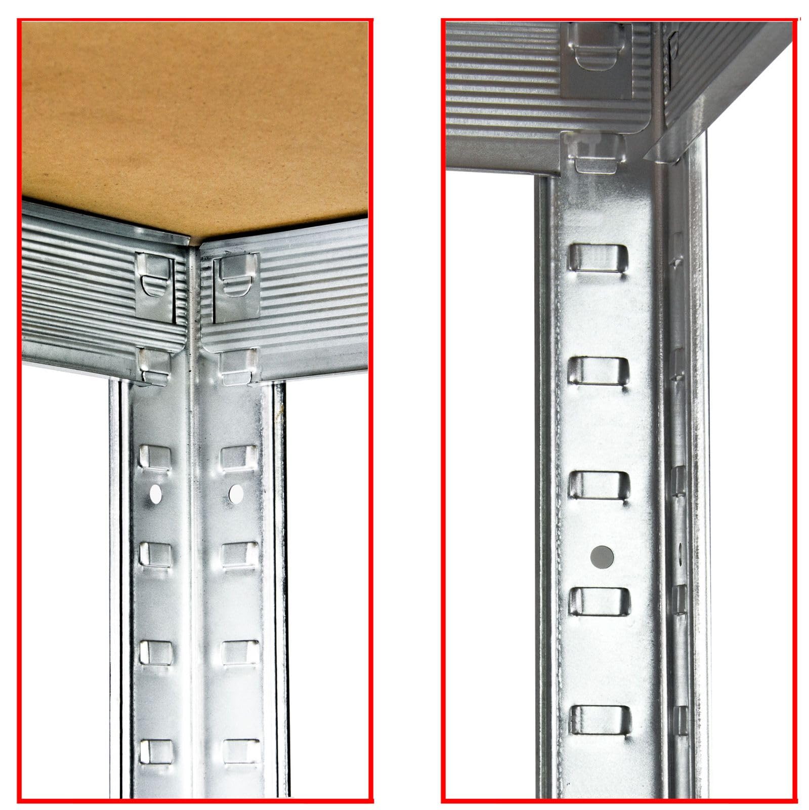 DEMA 2 x Schwerlastregal Steckregal Metallregal Kellerregal Werkstattregal mit 5 MDF Böden 40x90x180 cm je 875 kg
