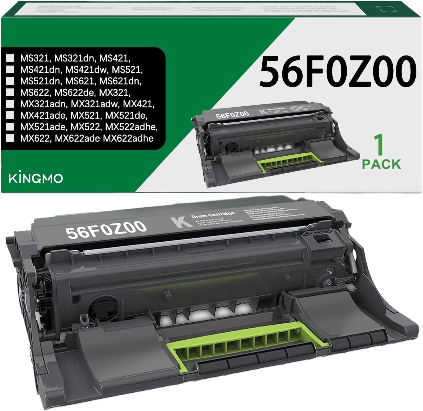 56F0Z00 Imaging Drum Unit Remanufactured 56F0Z00 Replacement for Lexmark MS321 MS321dn MS421 MS421dw MS521dn MS621dn MX421 MX521 MX521de MX522 MX622 MX622adhe Printer (1-Pack, 60,500 Pages)