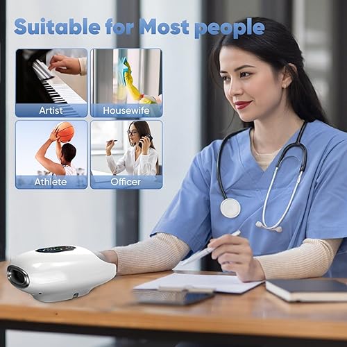 Miniatura 8 de Masajeador de manos con 9 modos y 4 opciones de calefacción para terapia de calor y frío, masajeador de manos y muñecas para artritis y alivio del