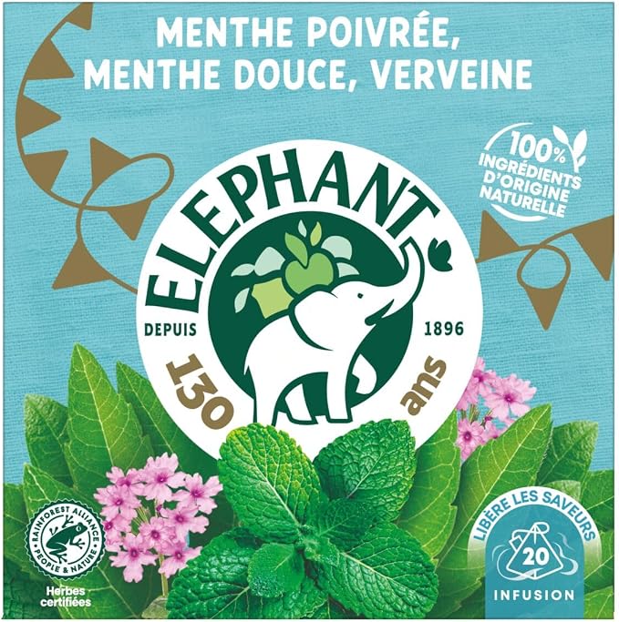 Elephant Infusion Menthe Douce & Verveine Rafraîchissante (20 Sachets)
