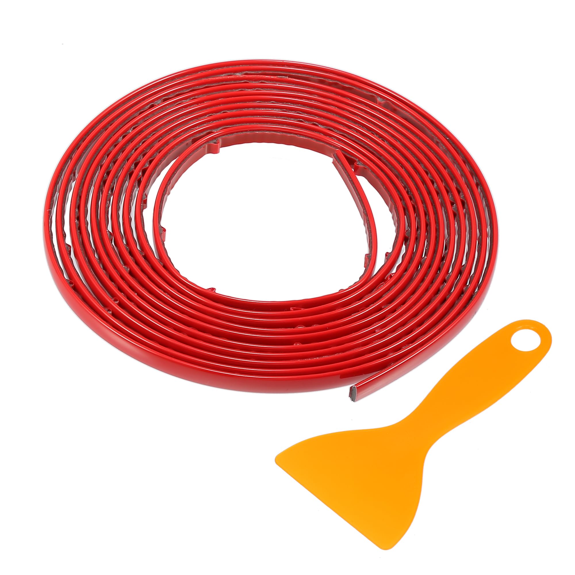 Striscia di Finitura per Finestra Auto Camion 1/4" 6mm Larghezza 10Ft 300cm Autoadesiva Anti Graffio | Adesivo Decorativo Laterale Paraurti Porta Carrozzeria Rosso Lucido 1 Set