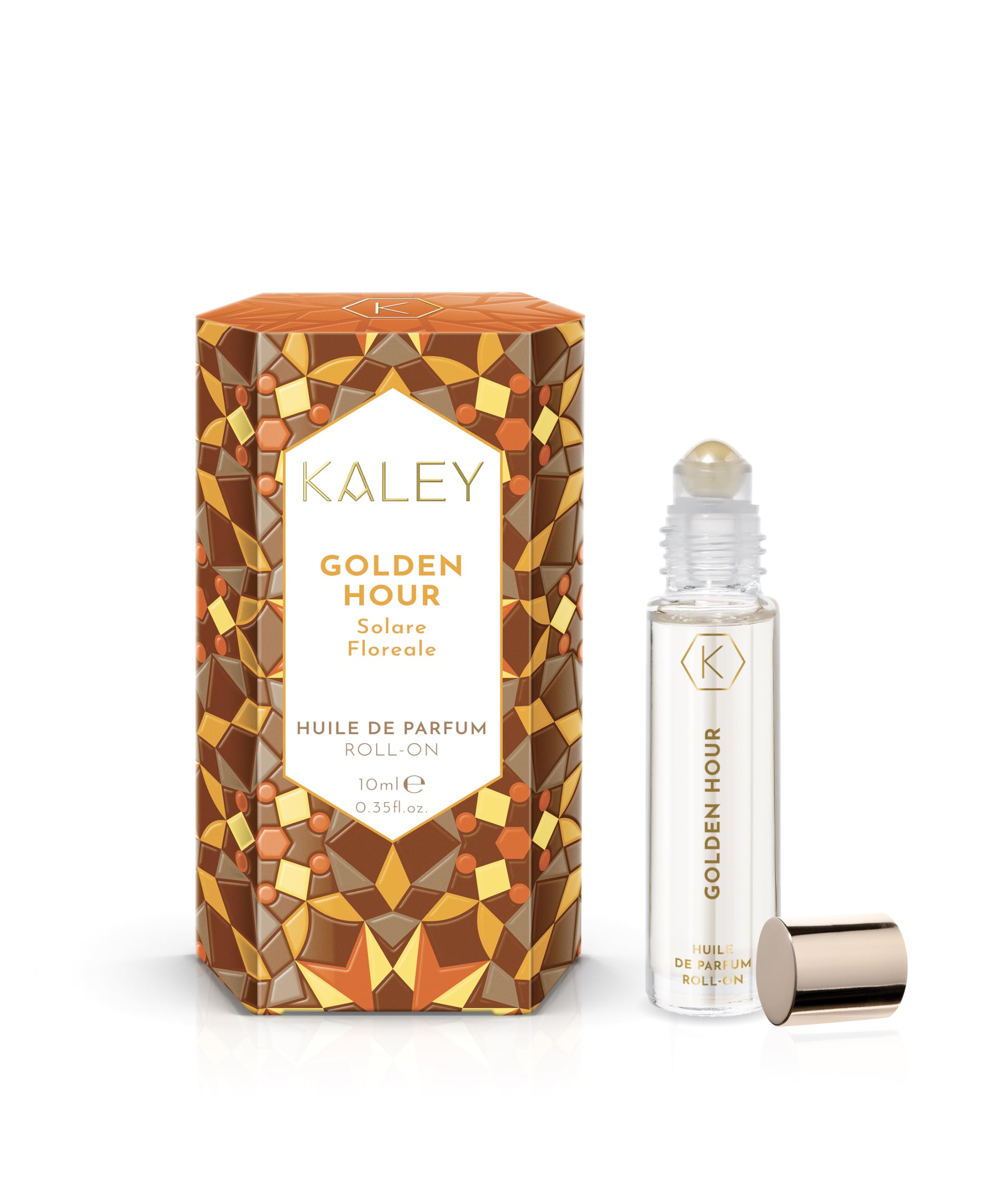 KALEY | Profumo in Olio Roll On Golden Hour, Fragranza Solare Floreale Vanigliata, 10ml, Made in Italy