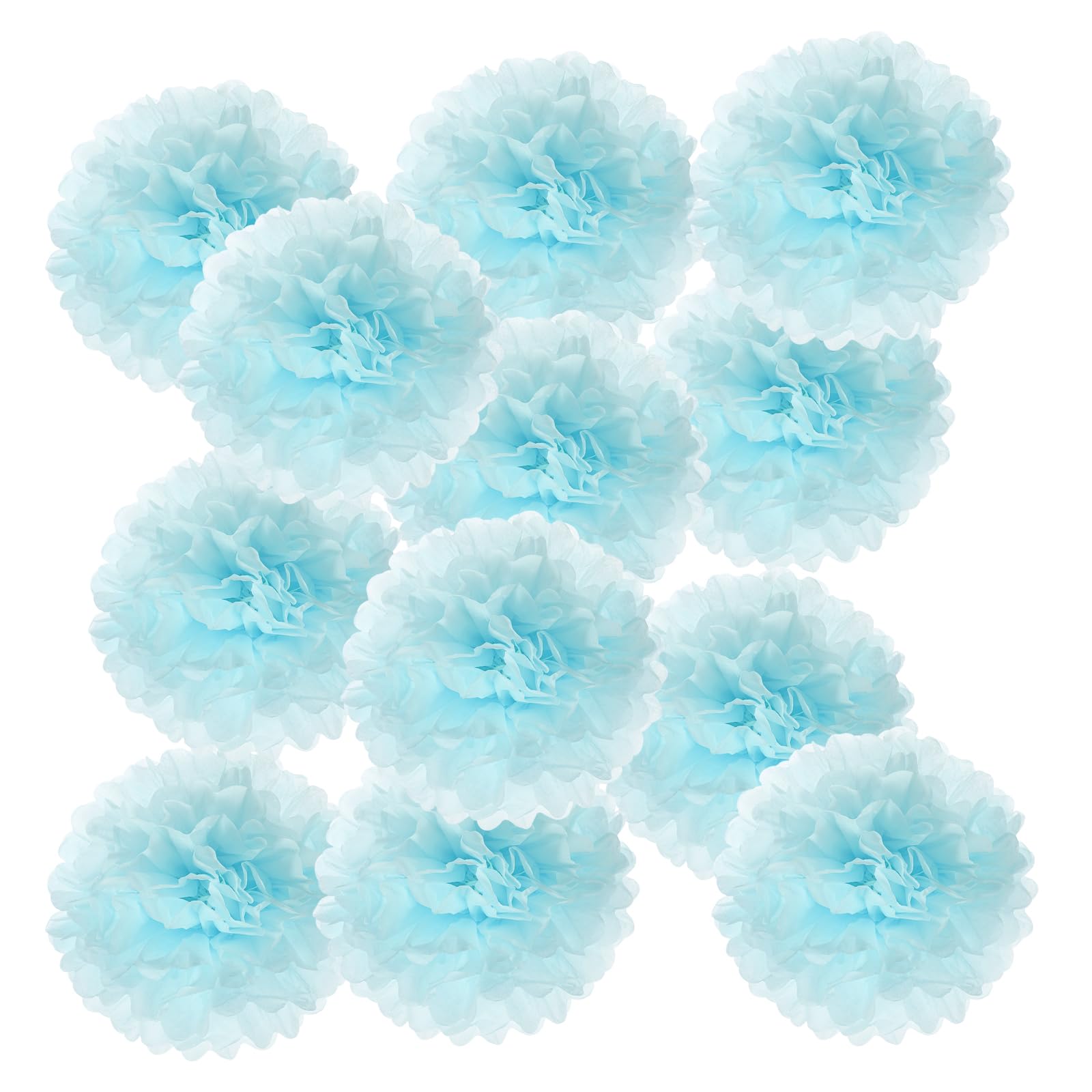 Pompons en papier bleu clair PATIKIL une douce ambiance pour fête prénuptiale