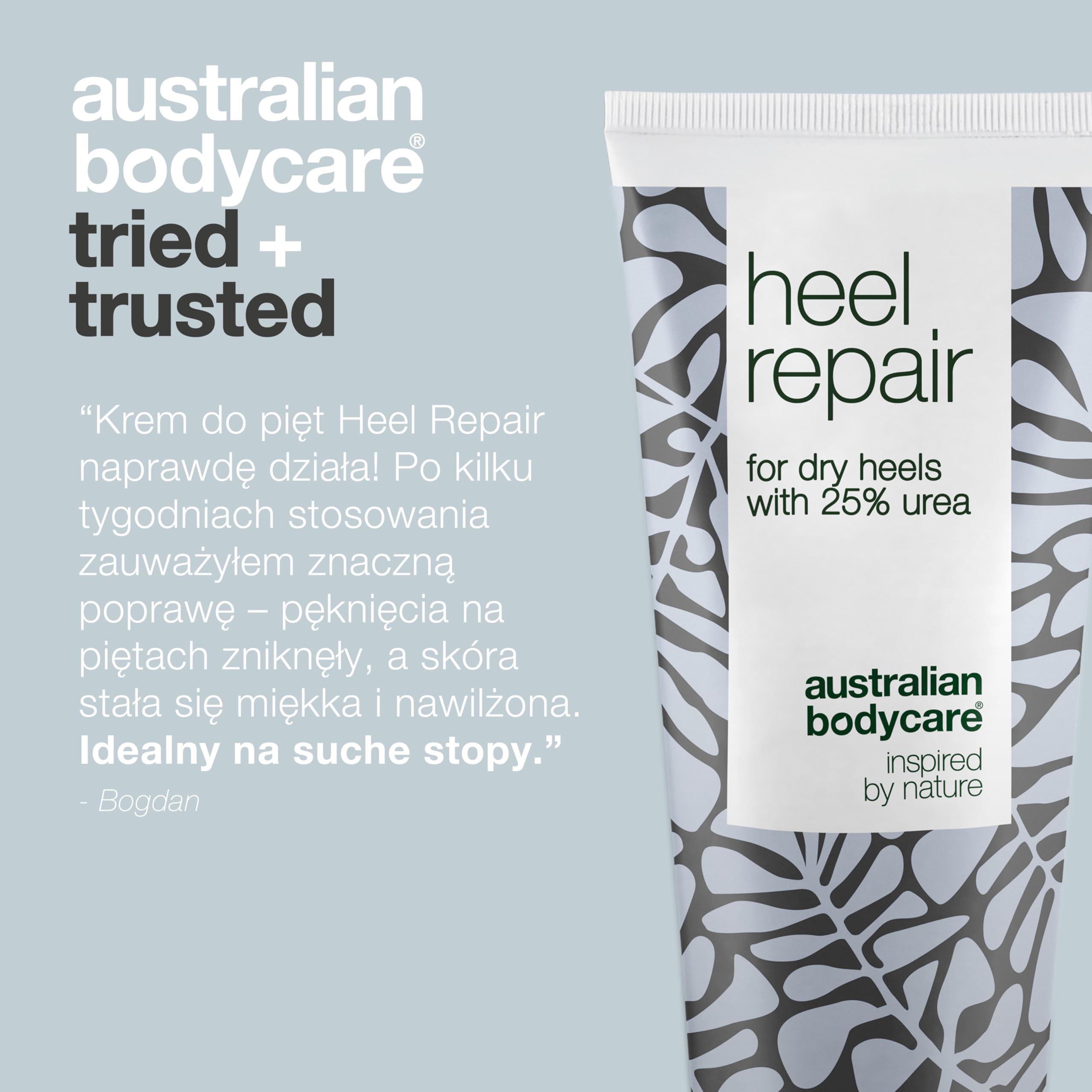 Australian Bodycare Heel Repair, 100ml | Krem do nawilżania twardej skóry na piętach | 25% Urea | Pielęgnacja stóp z 100% Olejkiem z Drzewa Herbacianego