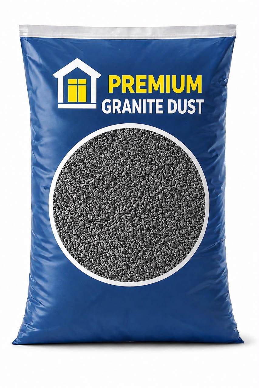0-5mm Granite Dust (Grano Dust) 20kg Crushed Granite Aggregate for Flooring Screed, Mortar Mixes, Concrete Finishing, Block Paving Sub Base, Artificial Grass Base & Ground Preparation