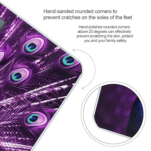 Báscula Digital de Baño Purple Peacock con Pantalla LED miniatura 4