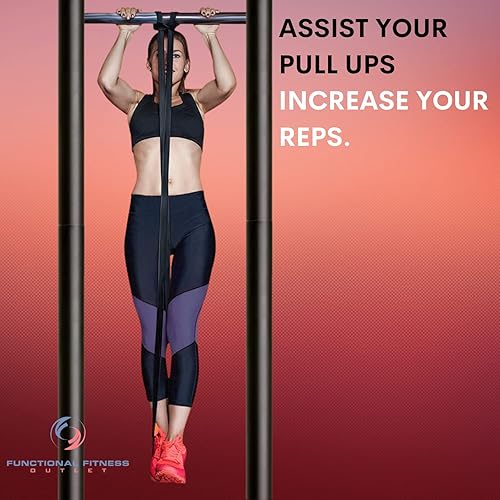 Miniatura 10 de Juego de bandas de asistencia para dominadas por Functional Fitness. Banda de entrenamiento de resistencia y asistencia de alta resistencia