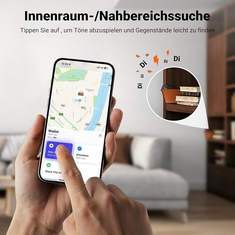 Card de localizare Bluetooth UGREEN FineTrack Slim pentru Apple Find My, compatibil cu dispozitive iOS, rezistent la apă IP68, reîncărcabil, pentru portofel și bagaje