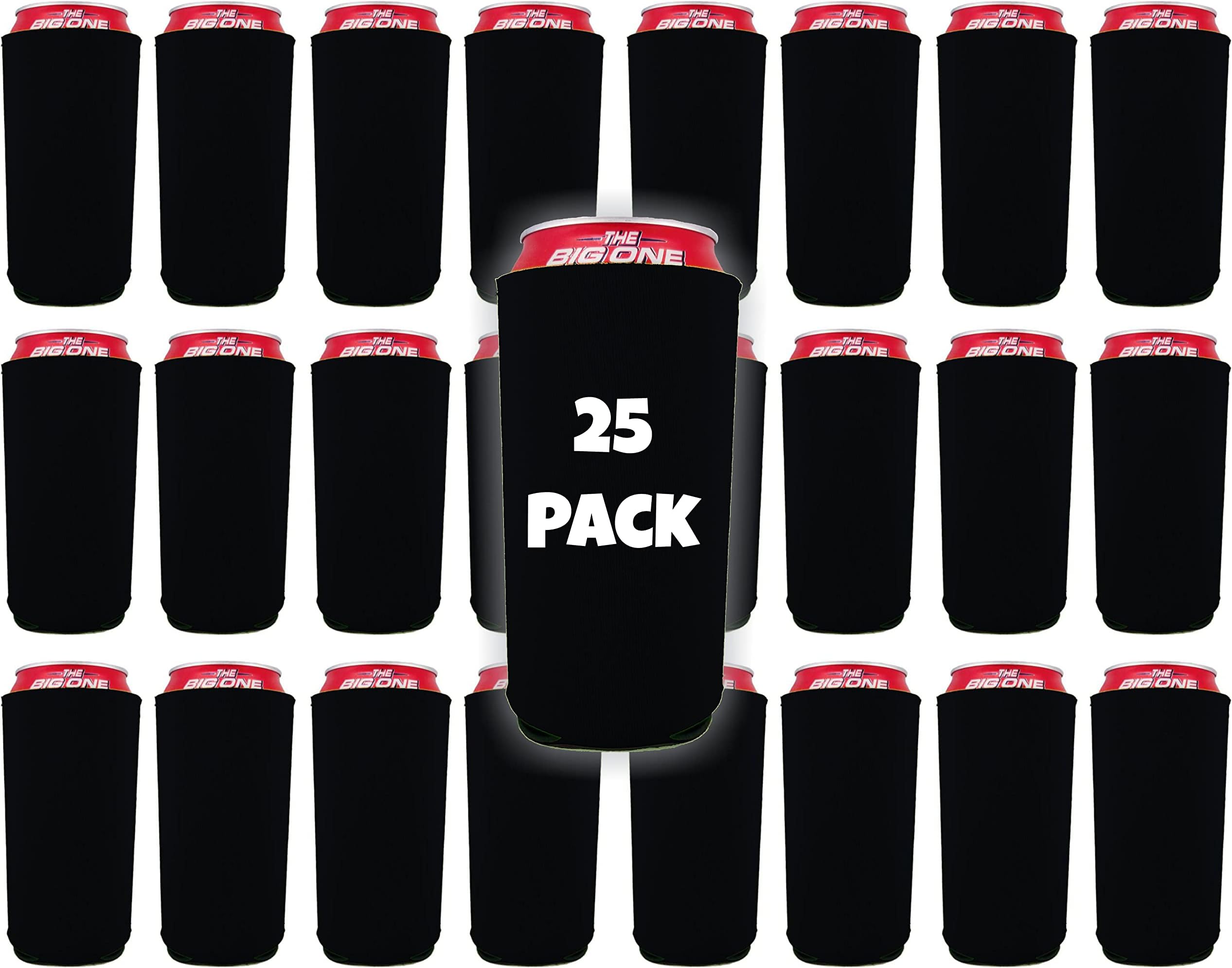 Blank Neoprene 24 oz. Can Coolie 25 Pack (Black)