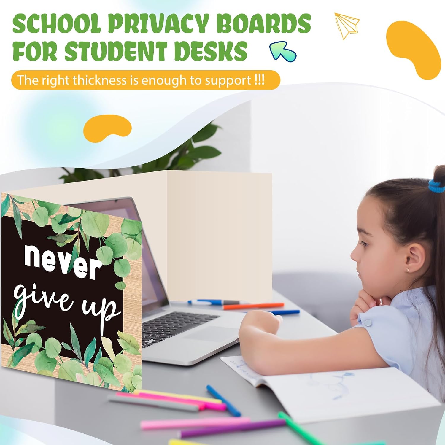 AmazingSpark 24 Pcs Privacy Folders for Students Desk Dividers Testing Dividers for Classroom Standard Privacy Cardboard Board First Day of School Gift Back to School Supplies for Reduces Distraction