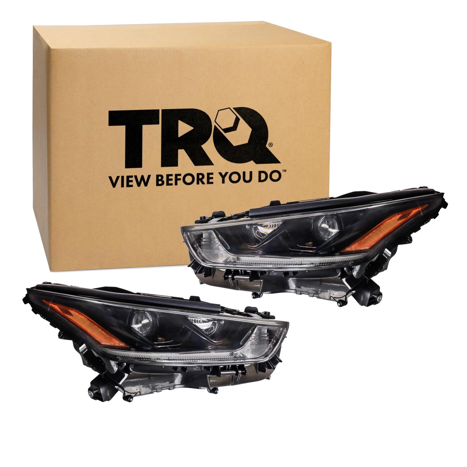 TRQ Headlight Assembly Set Headlights Compatible with 2021 Toyota Highlander TO2502302 TO2503302