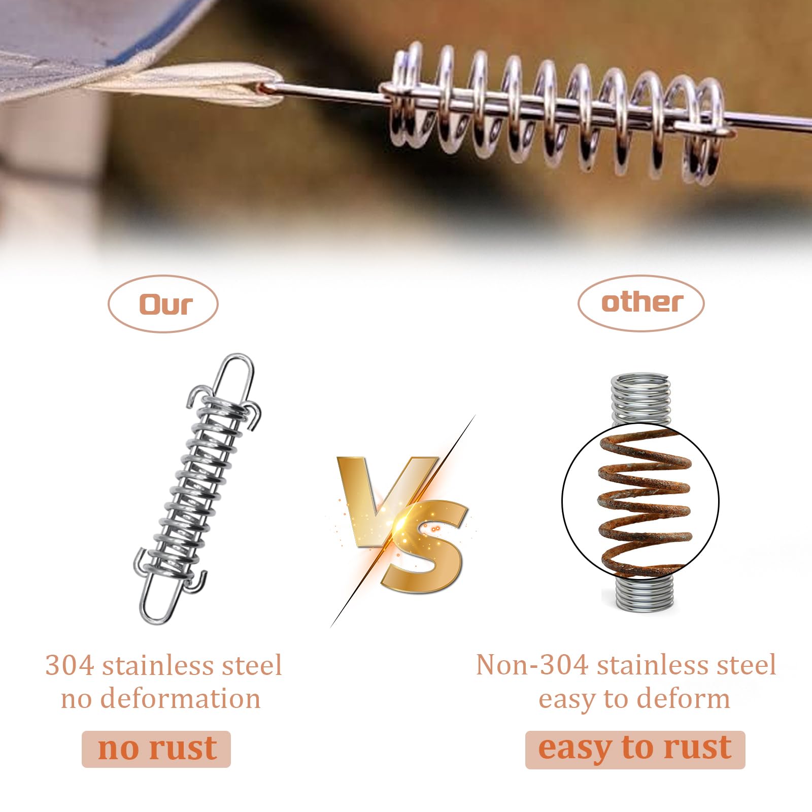 Ressorts De Tension En Inox Yivom - Lot De 4 Avec Mousquetons | Pour Tente, Auvent, Hamac