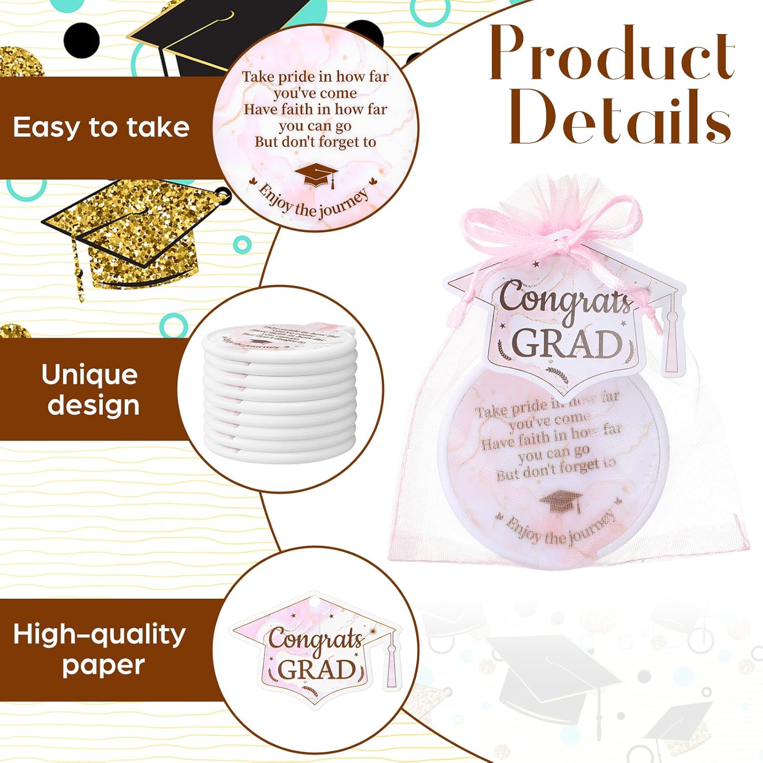 Thyle 36 Set Graduation Gifts for Women Class of 2026 Mirror Compact Bulk with Cards and Organza Bags Graduate Gift for Her Graduation Compact Mirror for Daughter College Medical High School Student
