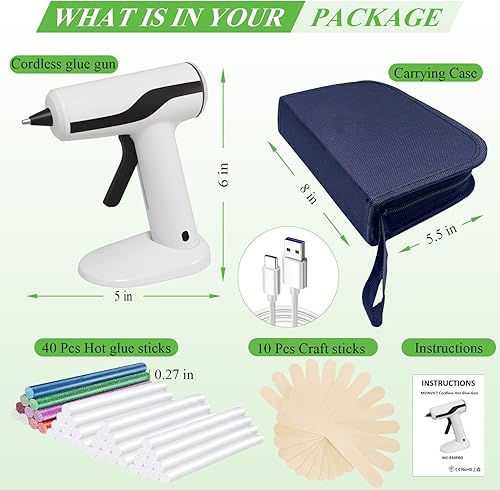 Miniatura 22 de MONVICT Kit de pistola de pegamento caliente rosa, mini pistola de pegamento con soporte de ventosas, alfombrilla de silicona antiadherente, pistola